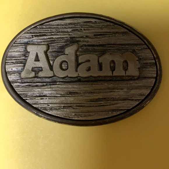 Vtg Metal Belt Buckle “ADAM “ Oden made in USA - Picture 1 of 5